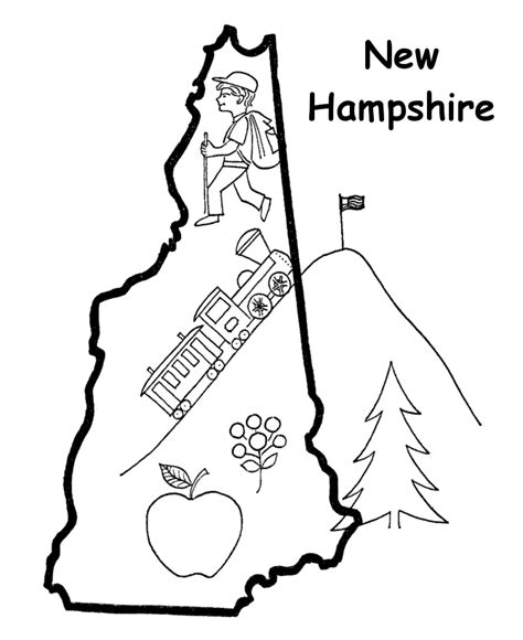New Hampshire Coloring Page   New England Vacation Coloring Sheets Lee Hansen - New Hampshire Coloring Page