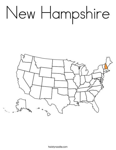 New Hampshire Coloring Page Twisty Noodle New Hampshire Coloring Page - New Hampshire Coloring Page