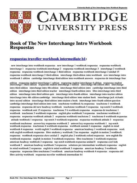 new interchange intro workbook respuestas