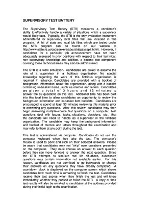 new jersey supervisory test battery s