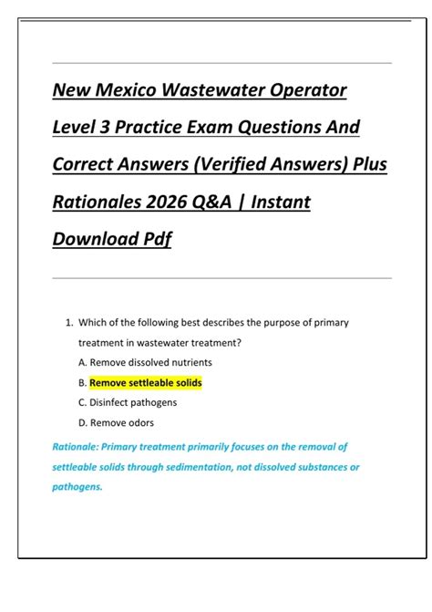 new mexico wastewater practice test