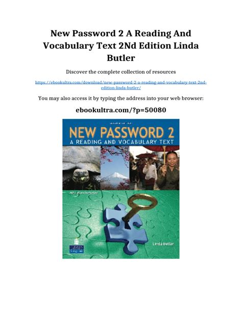 New Password 2 A Reading And Vocabulary Text Without Mp3 Audio Cd Rom 2nd Edition