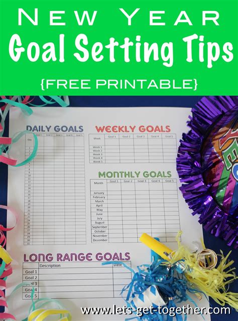 New Year Goal Setting Tips Free Printable Let New Years Goals Sheet - New Years Goals Sheet