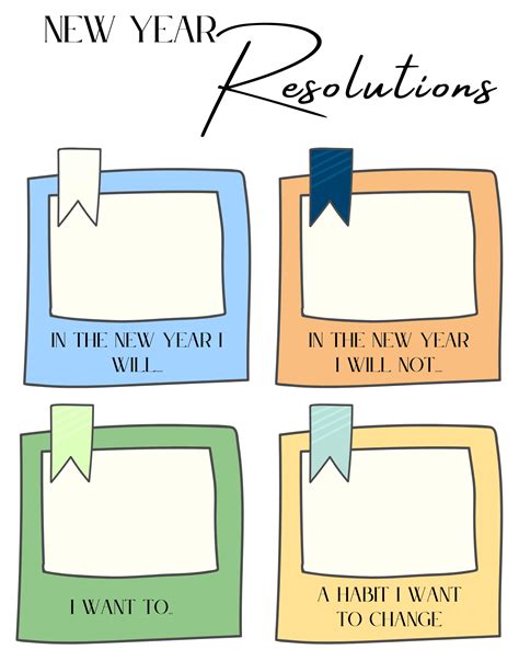 New Year S Resolutions Template