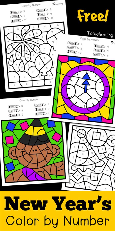 New Yearu0027s Color By Number Totschooling Toddler Preschool Colors And Numbers For Toddlers - Colors And Numbers For Toddlers