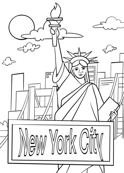 New York City Coloring Pages Getcolorings Com New York Coloring Page - New York Coloring Page