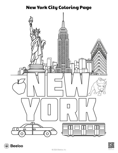 New York City Themed Coloring Pages Beeloo Printable New York Coloring Page - New York Coloring Page
