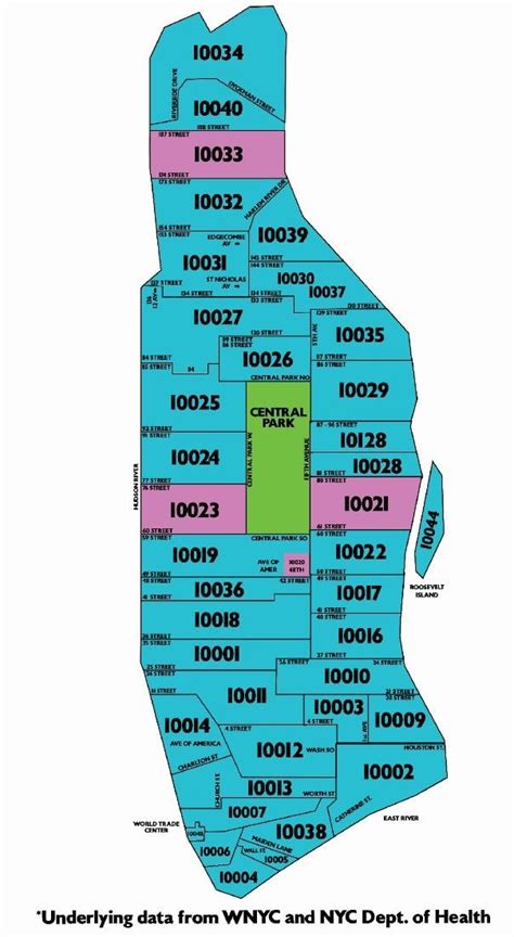 new york city zip code map