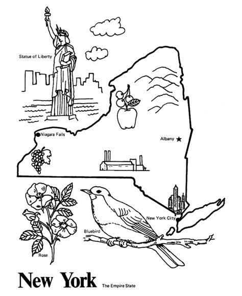New York Map Coloring Page Free Printable Coloring New York Coloring Pages - New York Coloring Pages
