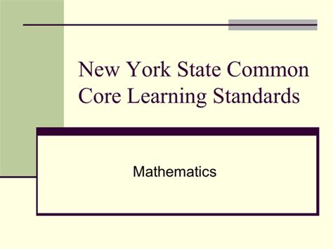 New York State Common Core Learning Standards Nys Ccls Math - Nys Ccls Math