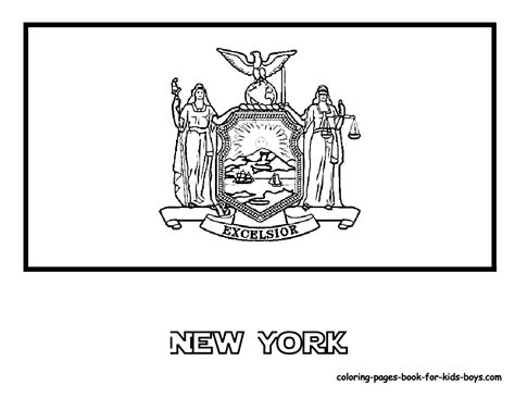 New York State Flag Coloring Pages   New York State Flag Coloring Page Freeprintablecoloringpages Net - New York State Flag Coloring Pages