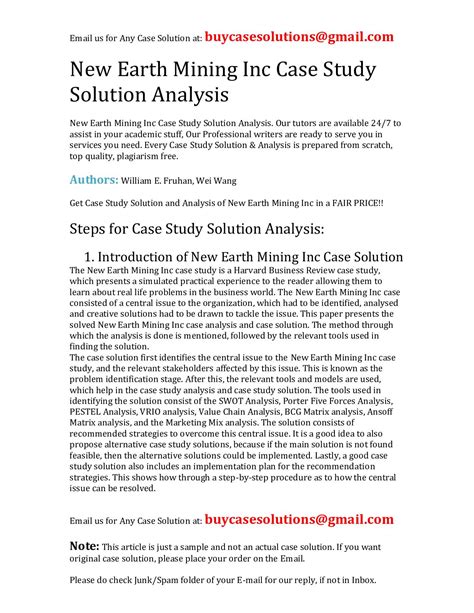 Full Download New Earth Mining Inc Case Solution 