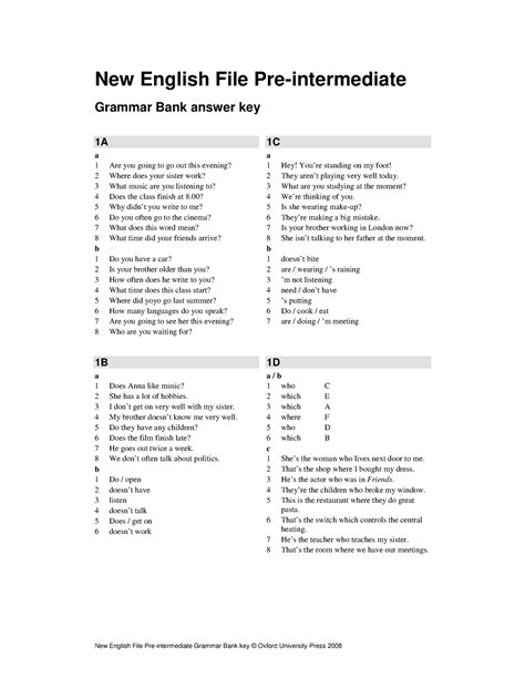 Download New English File Intermediate Grammar Key 