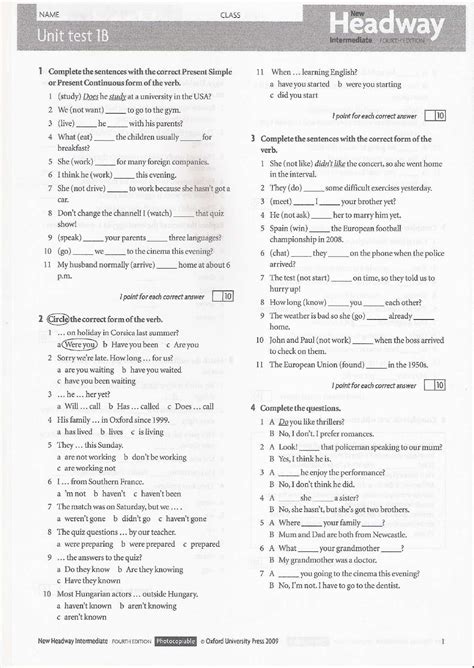 Full Download New Headway Intermediate 4Th Edition Test Download 