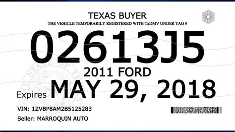 Download New Temporary License Plate Texas Template 