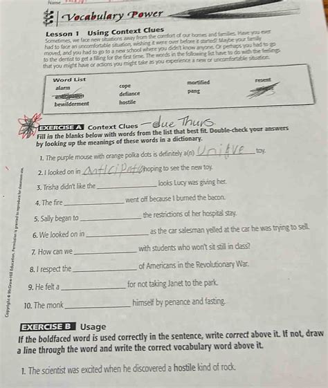 Read New Words In Context Lesson 1 Answers 