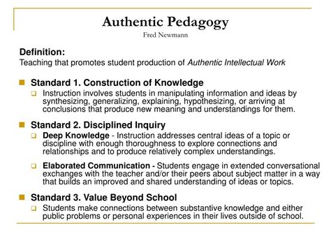 Newmann Authentic Pedagogy