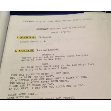 Newsies Script