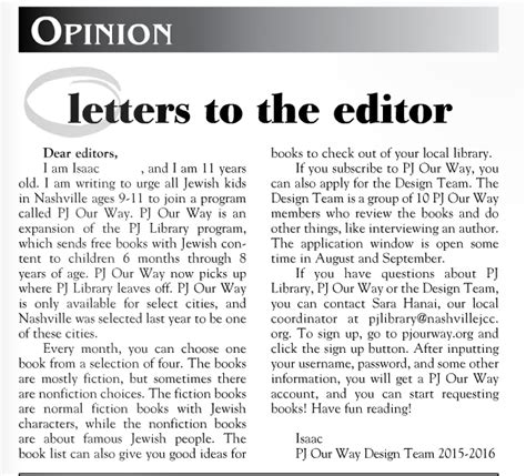 Read Newspaper Letters To The Editor 
