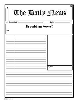 Read Newspaper Scaffold Template For Kids 
