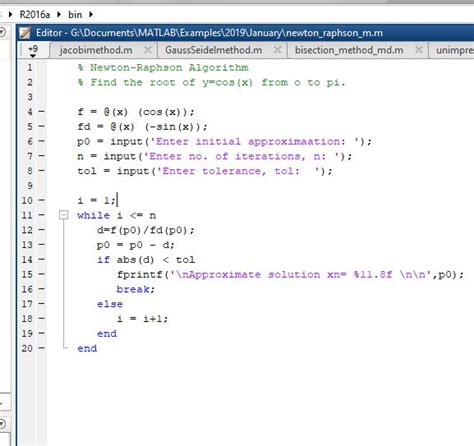 Newton Raphson Method Matlab