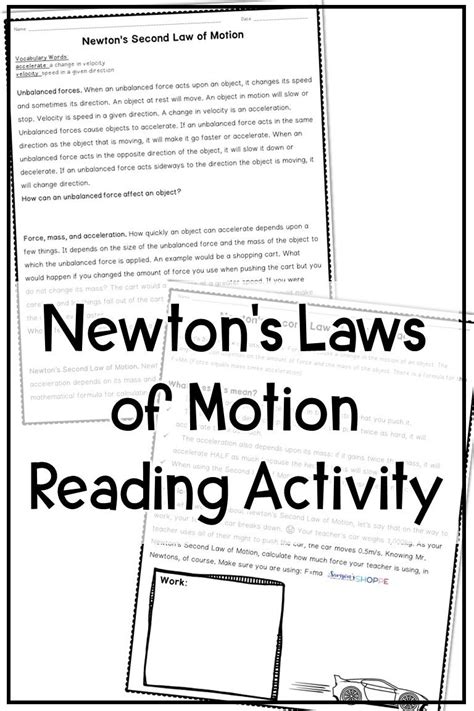 Newtons Laws Reading Comprehension Worksheets Newton Laws Worksheet - Newton Laws Worksheet