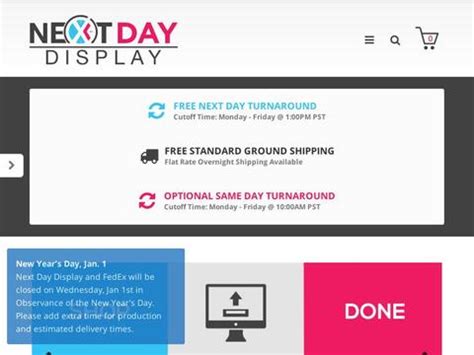 next day display coupon code