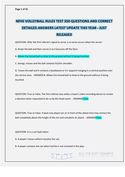 nfhs 2013 rules test answers