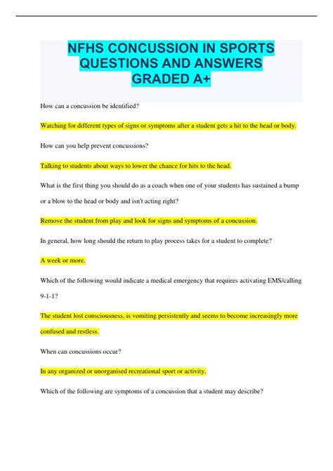 Read Online Nfhs Concussion Test Answers 