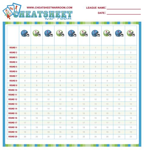 Nfl Fantasy Draft Cheat Sheet
