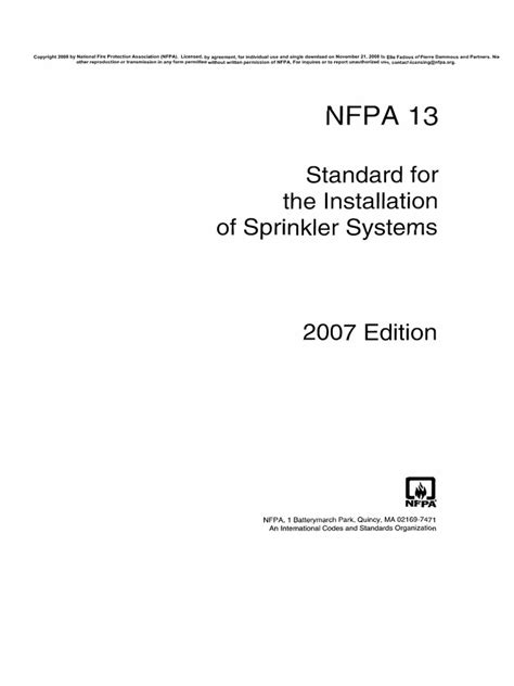 Nfpa 13 2007