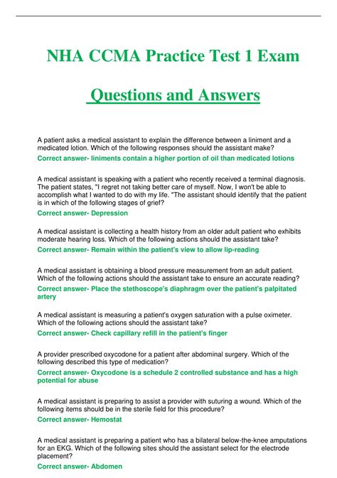 nha ccma practice exam