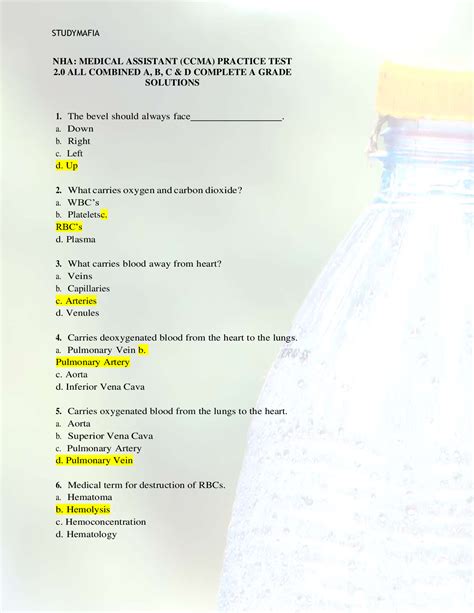 Nha Ccma Practice Test