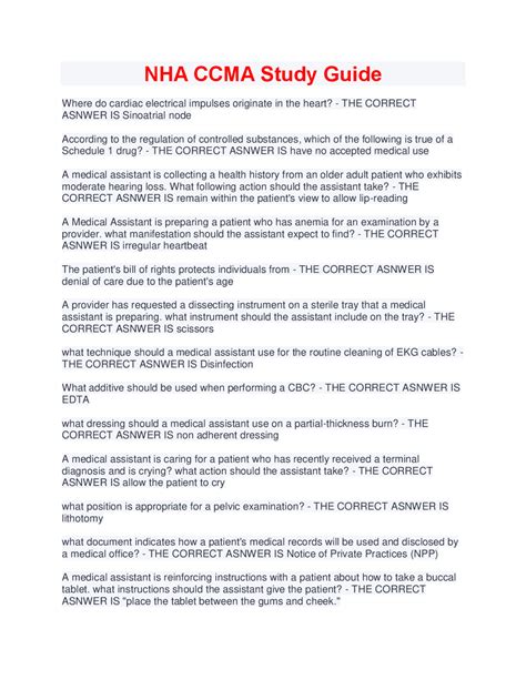 nha ccma study guide 2022