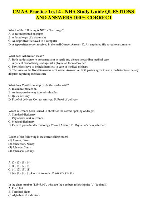 Nha Cmaa Practice Test 2013