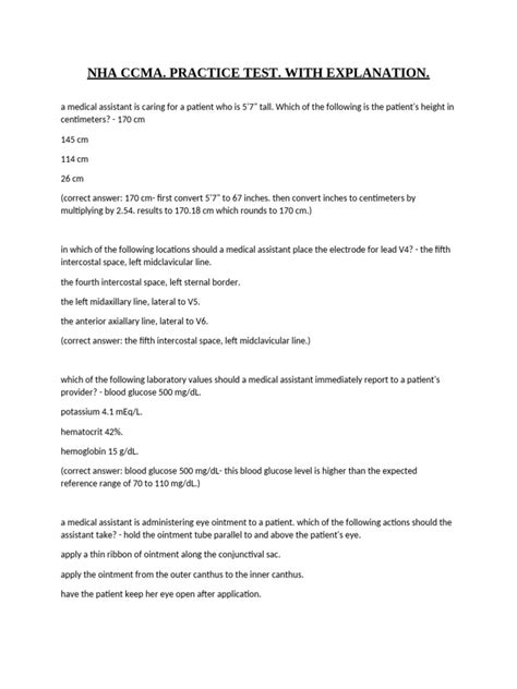 Nha Practice Test Ccma