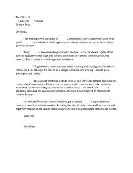 Nhs Recommendation Letter