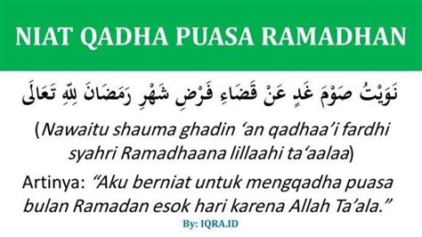 niat mengganti puasa ramadhan