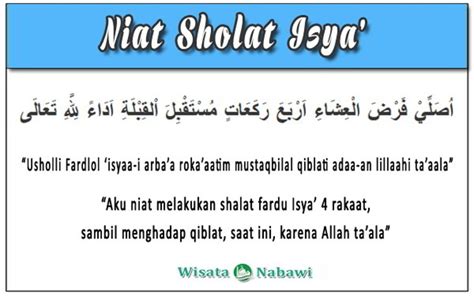 Niat Salat Isya