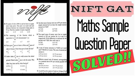 Download Nift Sample Question Paper With Answers 