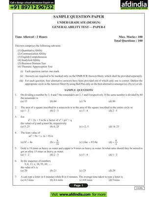 Download Nift Sample Question Paper With Answers 