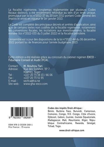 Niger Code General Des Impots 2015
