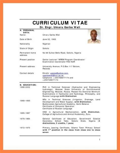 Nigeria Cv Examples