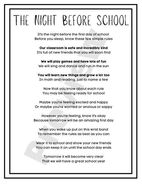 night before middle school activities