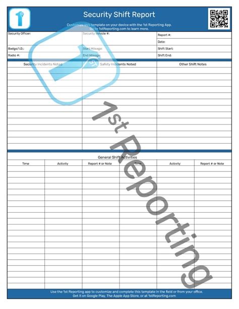Night Shift Security Manager Daily Report Sample