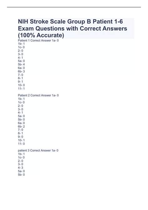 Nih Stroke Scale Certification Answers