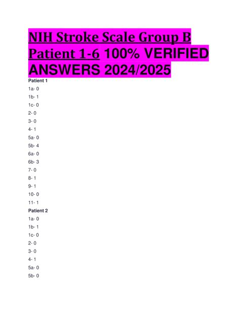 Nihss Answers