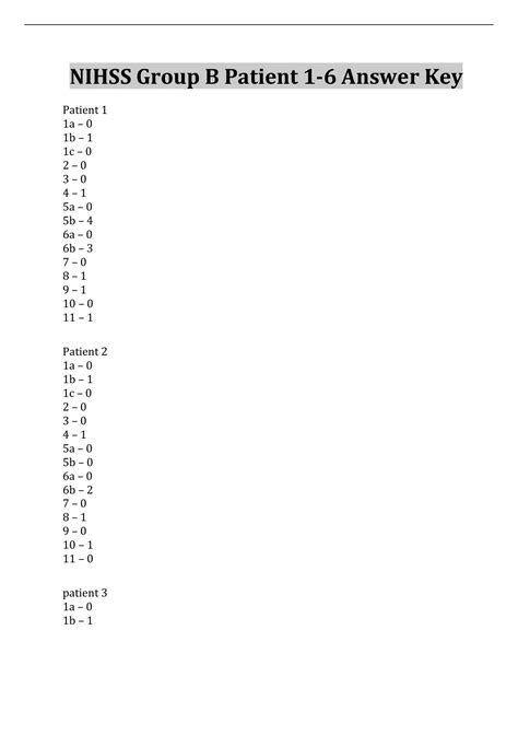 Read Online Nihss Test Group B Answers 