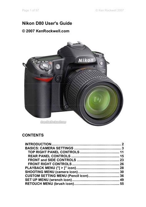 Read Nikon D80 User Guide 