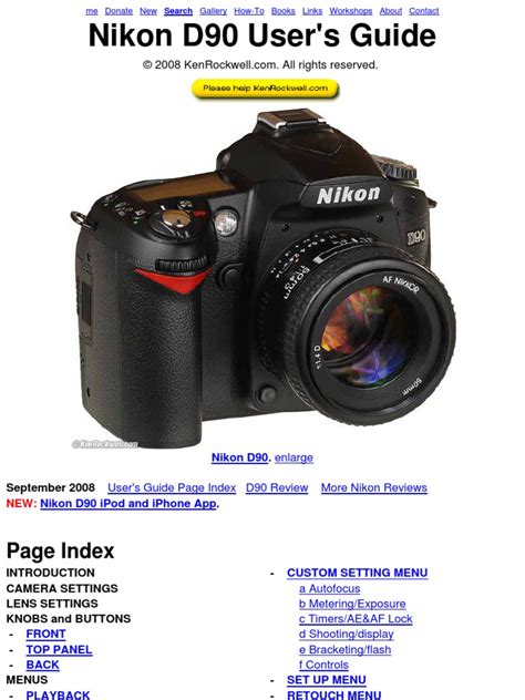 Download Nikon D90 Users Guide 